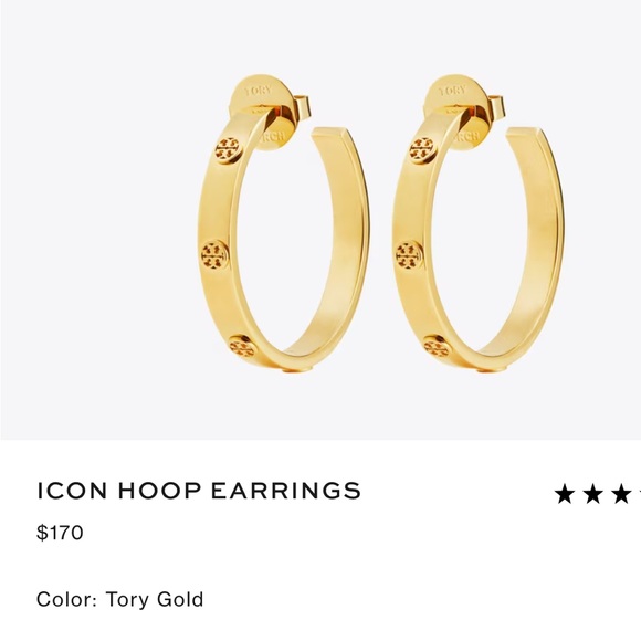 Tory Burch Jewelry - New never worn Tory Burch Icon Hoop Earrings